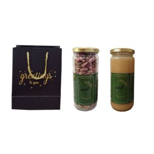 پک کادویی عسل سفید و مغز پسته
